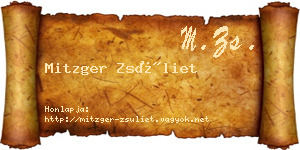 Mitzger Zsüliet névjegykártya